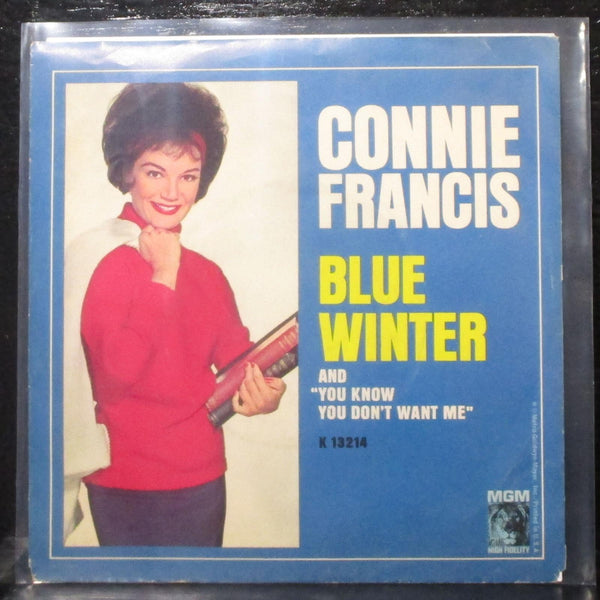 Connie Francis - Blue Winter / You Know You Don't Want Me 7" Mint- Promo 45 - Shuga Records