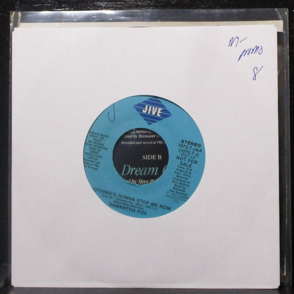 Samantha Fox - Nothing's Gonna Stop Me Now 7" Mint- Promo Vinyl 45 Jive 1987 - Shuga Records