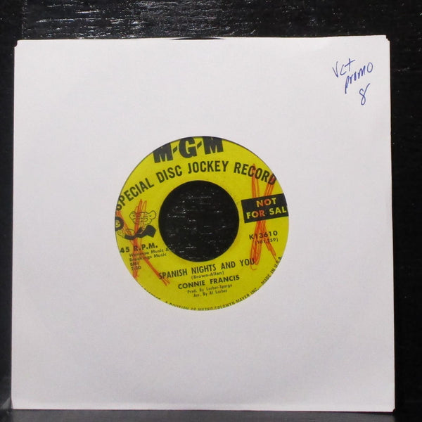 Connie Francis - Spanish Nights & You / Games That Lovers Play 7" VG+ Promo 45 - Shuga Records