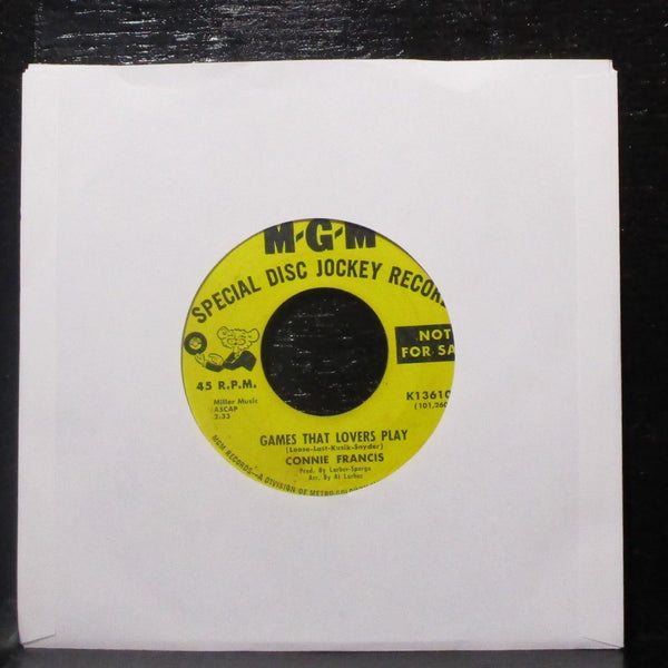 Connie Francis - Spanish Nights & You / Games That Lovers Play 7" VG+ Promo 45 - Shuga Records