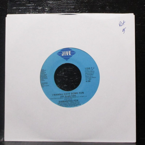 Samantha Fox - I Wanna Have Some Fun / Don't Cheat On Me 7" VG+ 45 Jive 1988 - Shuga Records