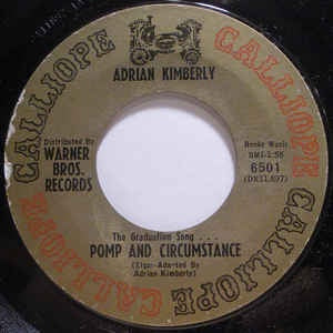 Adrian Kimberly ‎– Pomp And Circumstance VG - 7" Single 45RPM 1961 Calliope USA - Pop Rock