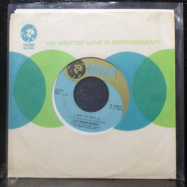 Solomon Burke - I Got To Tell It / Love's Street And Fool's Road 7" VG+ Vinyl 45 - Shuga Records