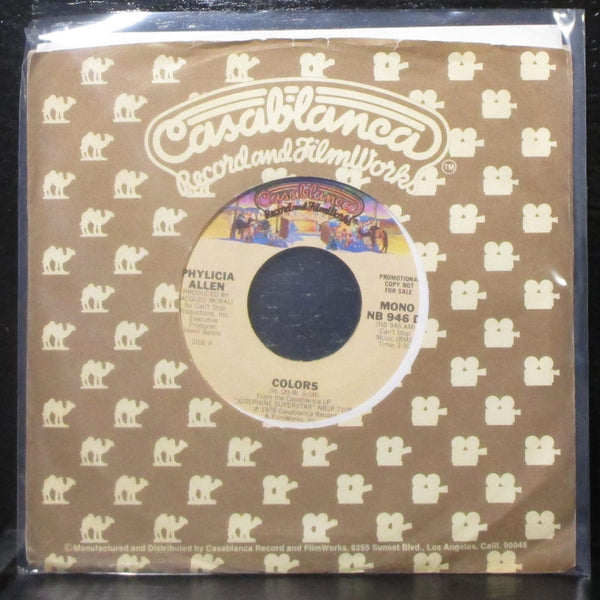 Phylicia Allen - Colors 7" Mint- Promos Vinyl 45 Casablanca NB 946 DJ USA 1978 - Shuga Records