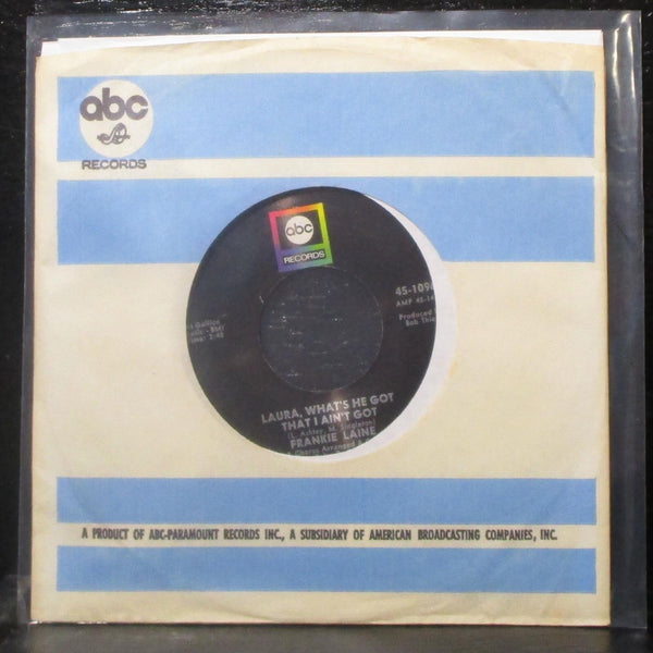 Frankie Laine - Laura, What's He Got That I Ain't Got 7" VG+ Vinyl ABC 45-10967 - Shuga Records