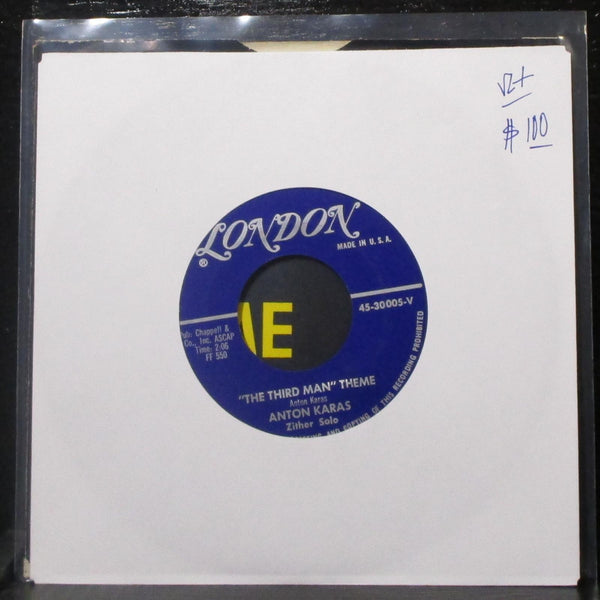 Anton Karas - "The Third Man" Theme / The Cafe Mozart Waltz 7" VG+ 45 London - Shuga Records