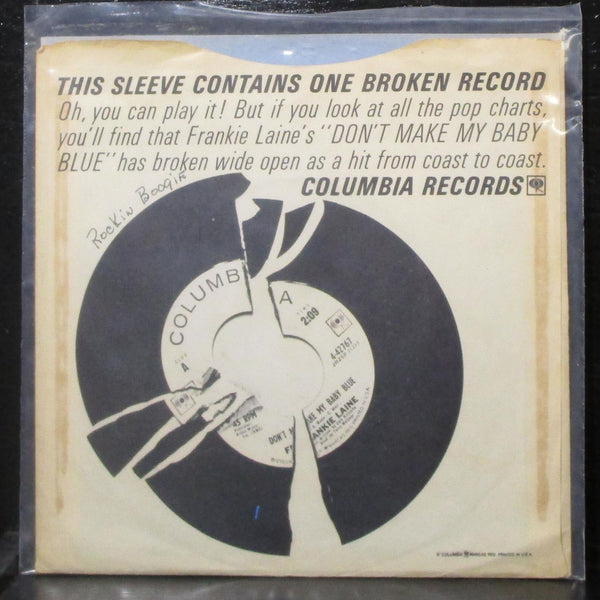 Frankie Laine - Don't Make My Baby Blue 7" VG+ picture sleeve only - Shuga Records