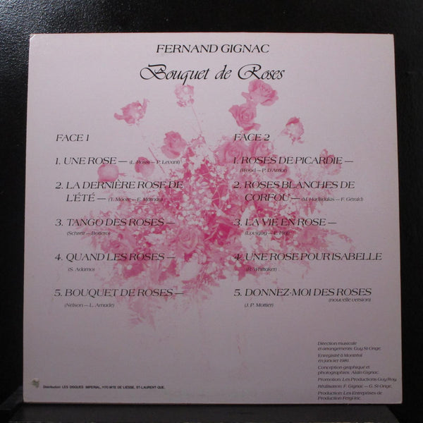 Fernand Gignac - Bouquet De Roses LP Mint- R-1001 Canada Signed Vinyl Record - Shuga Records