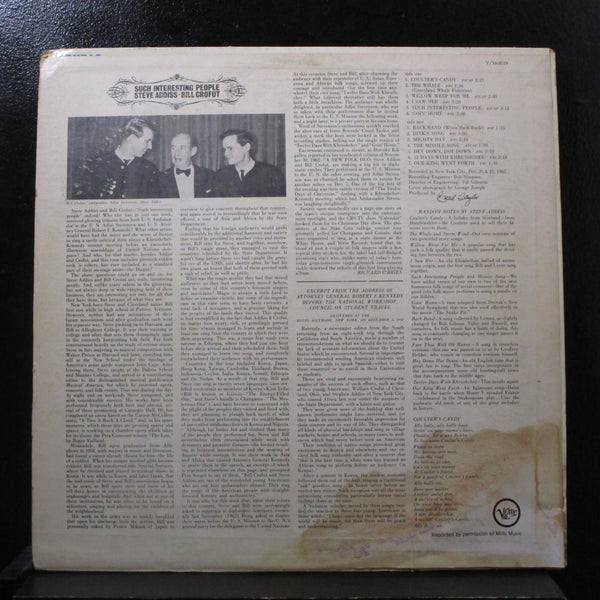 Steve Addiss - Bill Crofut - Such Interesting People LP VG+ V-8519 Mono Record - Shuga Records