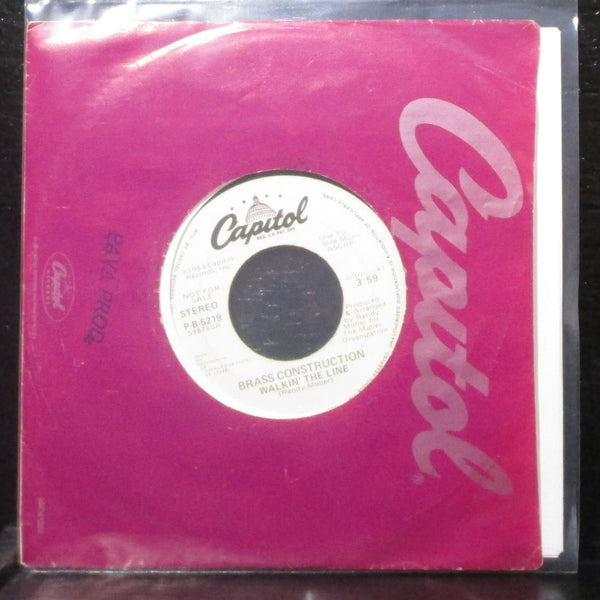 Brass Construction - Walkin' The Line 7" VG+ Promo Vinyl 45 Capitol P-B-5219 USA - Shuga Records