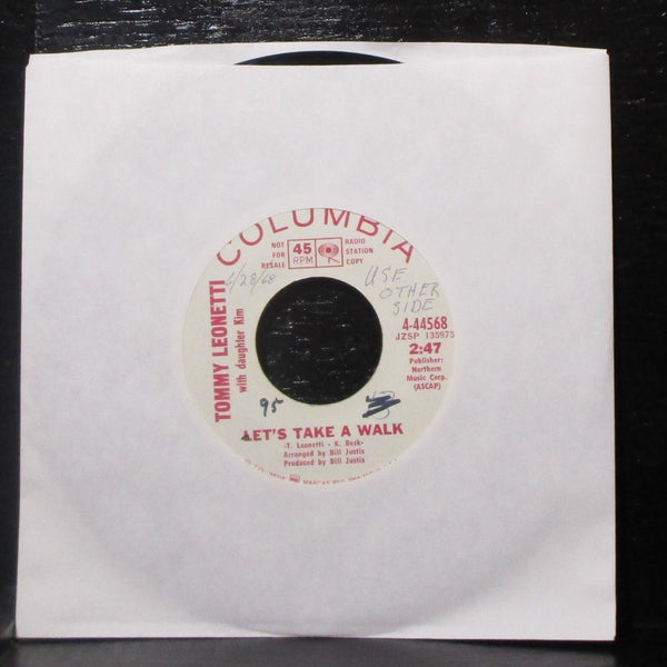 Tommy Leonetti & Kim - Let's Take A Walk 7" VG+ Promo Vinyl 45 Columbia 4-44568 - Shuga Records