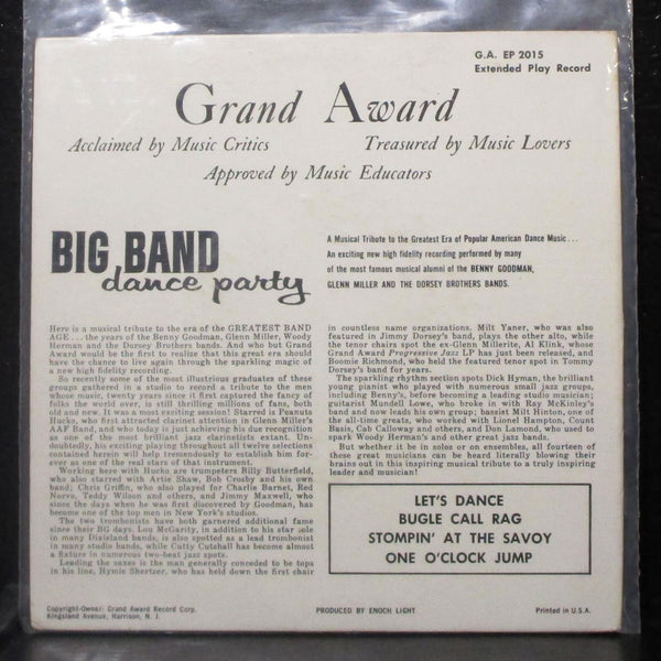 Charleston City All-Stars - Big Band Dance Party EP 7" VG+ picture sleeve only - Shuga Records