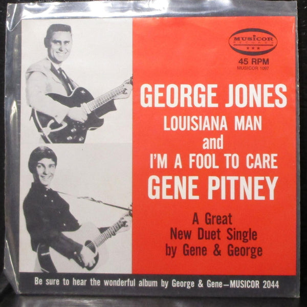 George Jones & Gene Pitney - Louisiana Man / Im A Fool To Care 7" sleeve only - Shuga Records