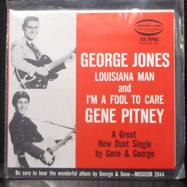 George Jones & Gene Pitney - Louisiana Man / Im A Fool To Care 7" sleeve only - Shuga Records