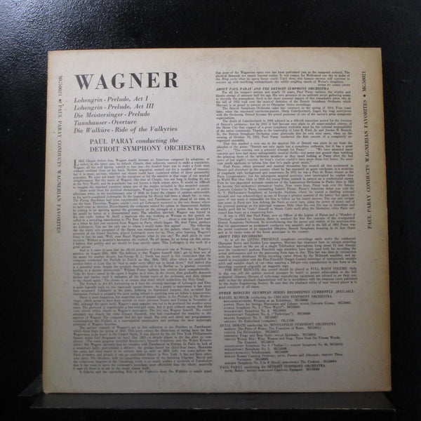 Paul Paray, Wagner - Lohengrin Preludes To Act 1 And Act 3 LP VG+ MG-50021 1st - Shuga Records