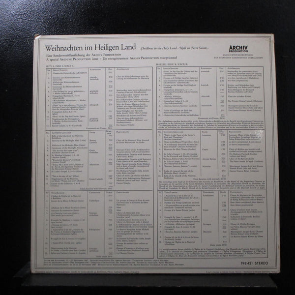 Various - Weihnachten Im Heiligen Land LP Mint- 198 421 Germany Vinyl Record - Shuga Records