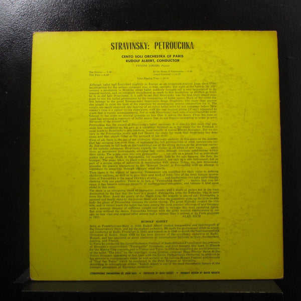 Rudolf Albert - Igor Stravinsky: Petrouchka LP VG+ 858-1017 Vinyl Record Picasso - Shuga Records