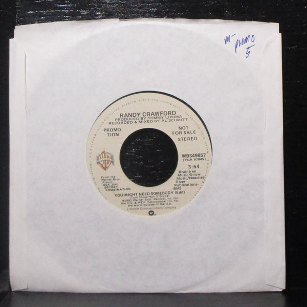 Randy Crawford - You Might Need Somebody 7" Mint- Promo Vinyl 45 WBS49857 - Shuga Records