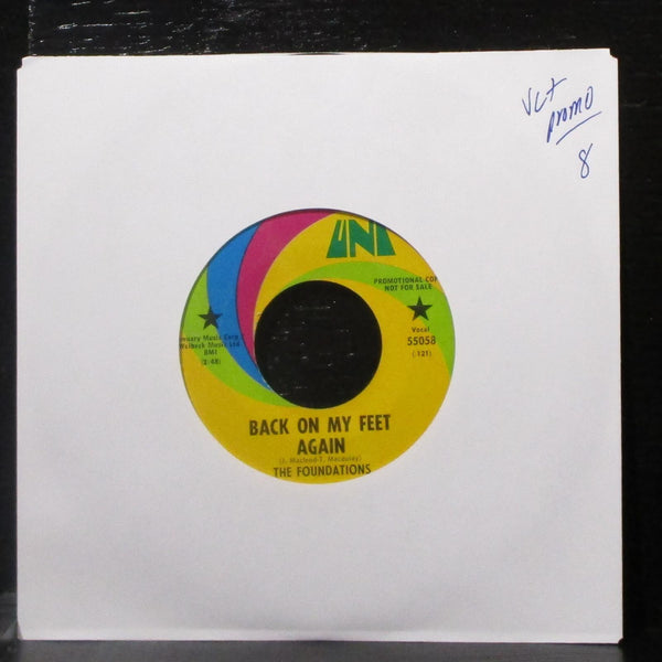 The Foundations - Back On My Feet Again 7" VG+ Promo Vinyl 45 UNI 55058 USA - Shuga Records