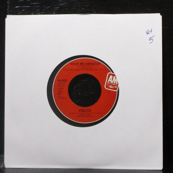 Falco - Rock Me Amadeus 7" VG+ Vinyl 45 AM-2821 USA 1985 - Shuga Records