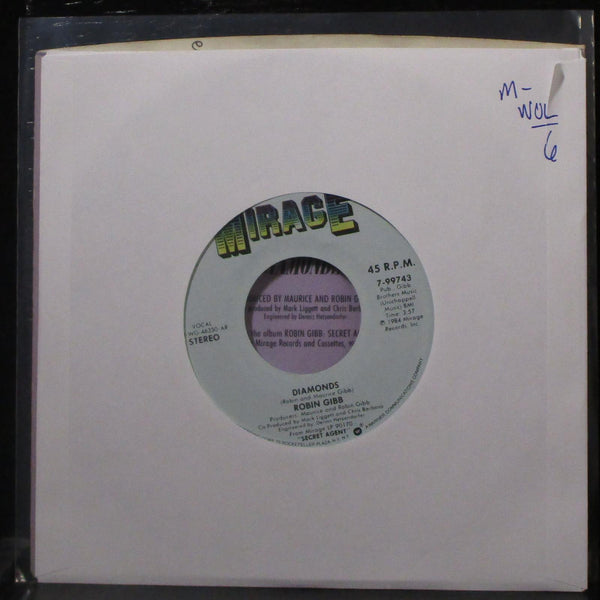 Robin Gibb - Boys Do Fall In Love / Diamonds 7" Mint- Vinyl 45 Mirage 7-99743 - Shuga Records