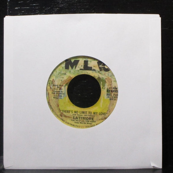 Latimore - Sunshine Lady / There's No Limit To My Love 7" VG+ Vinyl 45 Malaco - Shuga Records