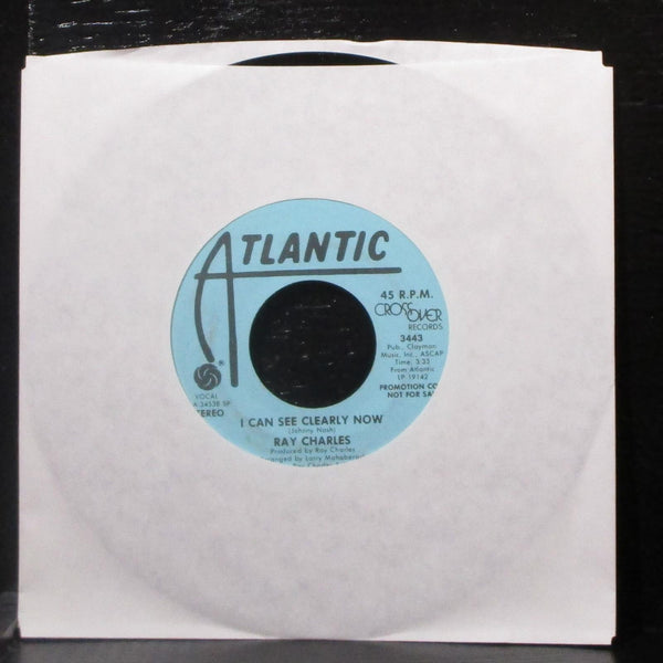 Ray Charles - I Can See Clearly Now 7" VG+ Promo Vinyl 45 Atlantic 3443 USA 1977 - Shuga Records