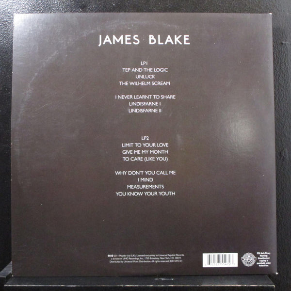 James Blake - James Blake 2 LP Mint- B0015443-01 USA 2011 Vinyl Record - Shuga Records