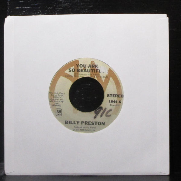 Billy Preston - Struttin' / You Are So Beautiful 7" VG+ Vinyl 45 A&M 1644-S USA - Shuga Records
