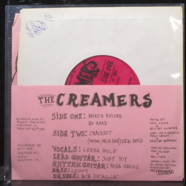 The Creamers - Broken Record EP 7" VG+ Vinyl 45 Goofball GBM-001 USA 1988 - Shuga Records