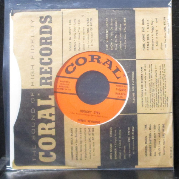 Debbie Reynolds - Faces There Are Fairer / Hungry Eyes 7" Mint- Vinyl 45 Coral - Shuga Records
