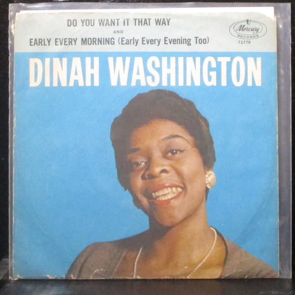 Dinah Washington - Do You Want It That Way / Early Every Morning 7" VG+ 45 - Shuga Records
