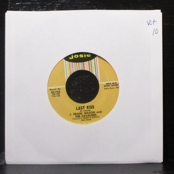 J. Frank Wilson & Cavaliers - Last Kiss / That's How Much I Love You 7" VG+ 45 - Shuga Records