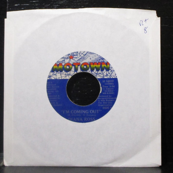 Diana Ross - I'm Coming Out / Give Up 7" VG+ Vinyl 45 Motown M 1491F USA 1980 - Shuga Records