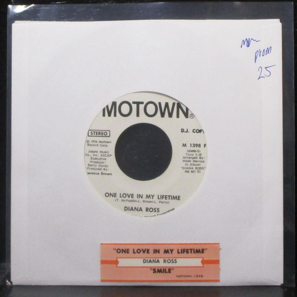 Diana Ross - One Love In My Lifetime 7" Mint- Promo Vinyl 45 Motown M 1398 F - Shuga Records
