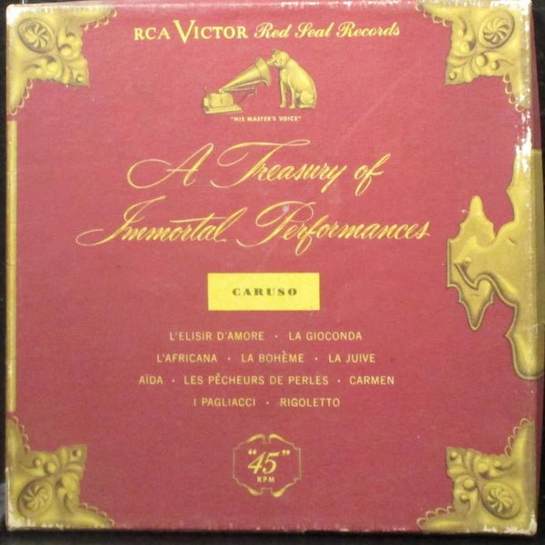 Enrico Caruso - A Treasury Of Immortal Performances box set 5x7" VG+ Red 45 RCA - Shuga Records