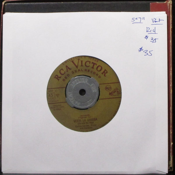 Enrico Caruso - A Treasury Of Immortal Performances box set 5x7" VG+ Red 45 RCA - Shuga Records