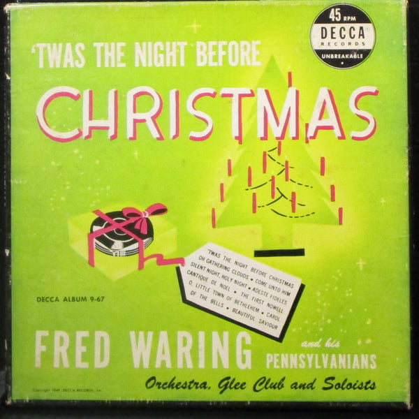 Fred Waring - Twas The Night Before Christmas box set 3x7" VG+ 45 Decca 9-67 - Shuga Records