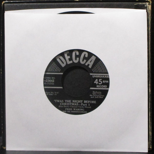 Fred Waring - Twas The Night Before Christmas box set 3x7" VG+ 45 Decca 9-67 - Shuga Records