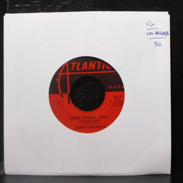Tommy Facenda - High School U.S.A. (Los Angeles Area) 7" VG Vinyl 45-73 Atlantic - Shuga Records
