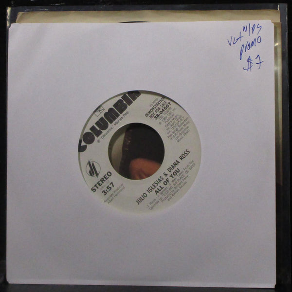 Julio Iglesias & Diana Ross - All Of You 7" VG+ Promo Vinyl 45 Columbia 38-04507 - Shuga Records