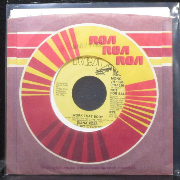 Diana Ross - Work That Body 7" Mint- Promo Vinyl 45 RCA JH-13201 USA 1981 - Shuga Records