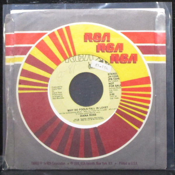 Diana Ross - Why Do Fools Fall In Love? 7" VG+ Promo Vinyl 45 RCA JH-12349 USA - Shuga Records