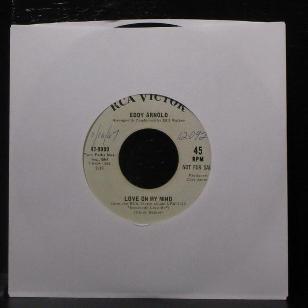 Eddy Arnold - Lonely Again / Love On My Mind 7" VG+ Promo Vinyl 45 RCA 1967 - Shuga Records