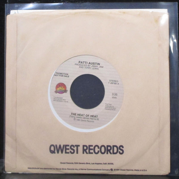 Patti Austin - The Heat Of Heat 7" Mint- Promo Vinyl 45 Qwest 7-28788 USA 1985 - Shuga Records
