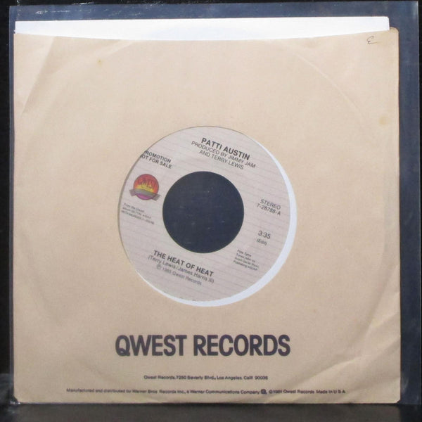 Patti Austin - The Heat Of Heat 7" Mint- Promo Vinyl 45 Qwest 7-28788 USA 1985 - Shuga Records