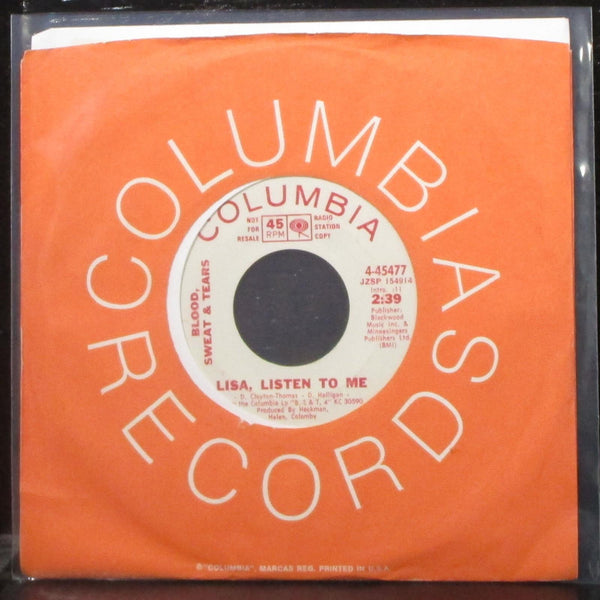 Blood, Sweat & Tears - Lisa, Listen To Me 7" Mint- Promo Vinyl 45 Columbia 1971 - Shuga Records