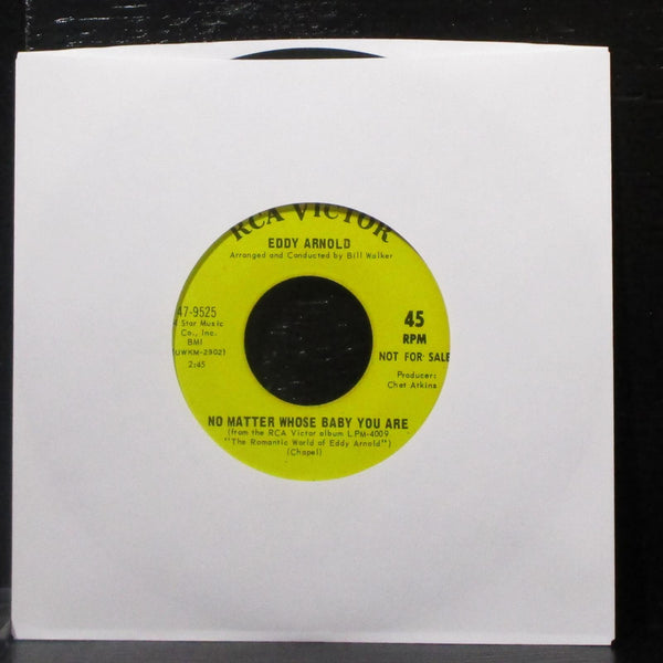 Eddy Arnold - It's Over / No Matter Whose Baby You Are 7" VG+ Promo Vinyl 45 - Shuga Records