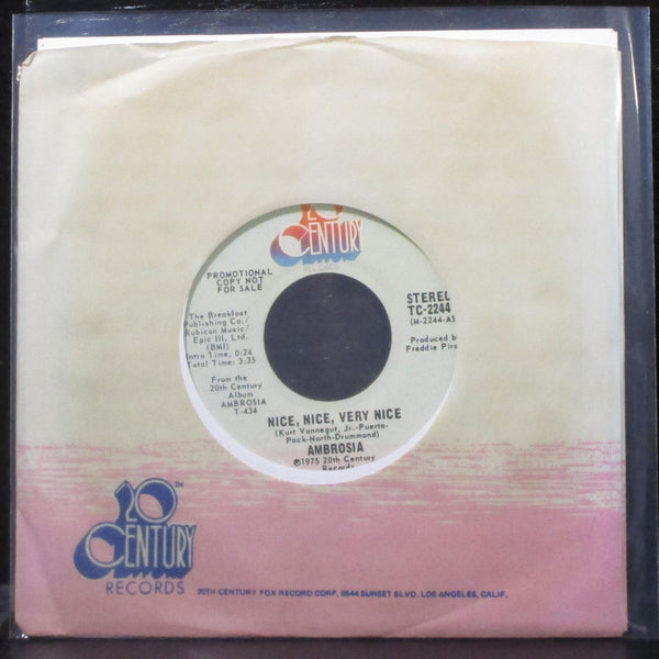 Ambrosia - Nice, Nice, Very Nice 7" Mint- Promo Vinyl 45 TC-2244 USA 1975 - Shuga Records