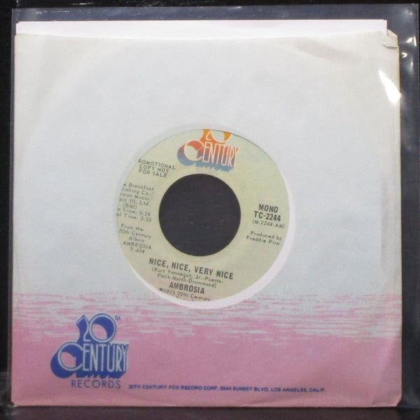 Ambrosia - Nice, Nice, Very Nice 7" Mint- Promo Vinyl 45 TC-2244 USA 1975 - Shuga Records